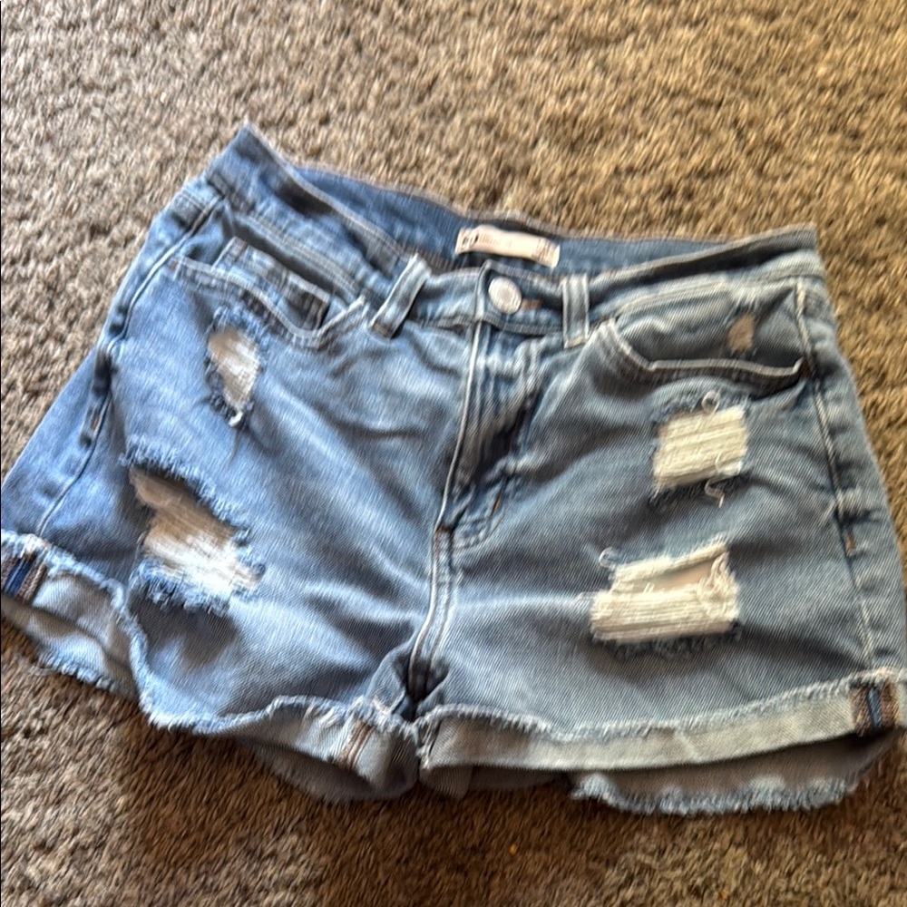 SO Blue Jean Shorts Distressed Frayed Hem